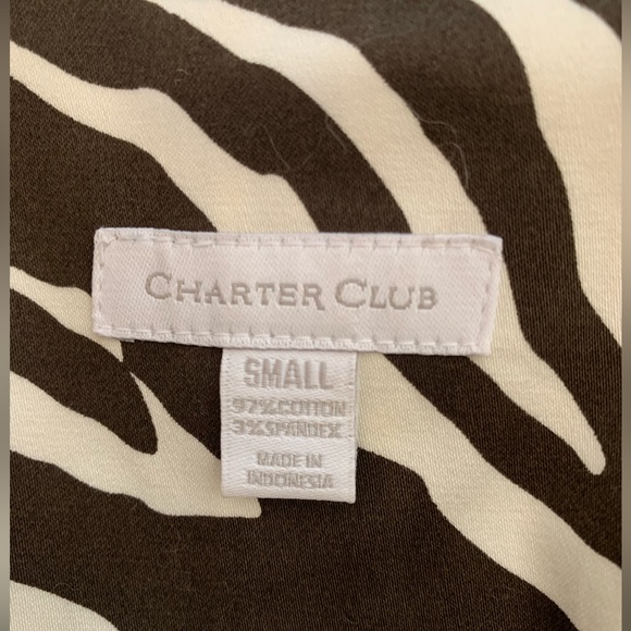 🔥HP🔥 NWOT Charter Club Jacket. Small. Animal Print Brown and Off-White - Picture 11 of 15